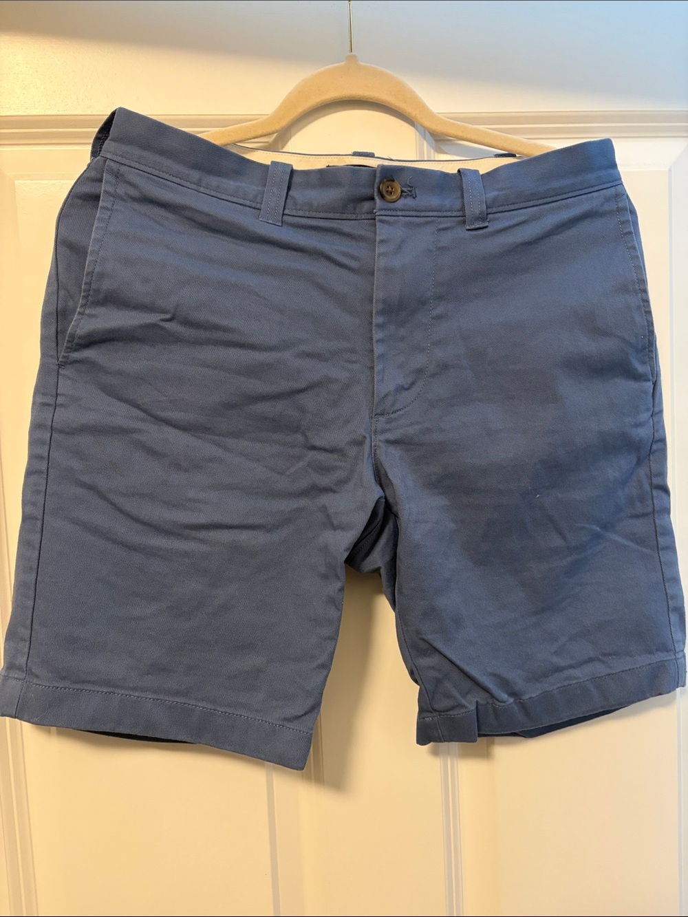J. Crew Men's Flat-Front Chino Shorts in Slate Blue